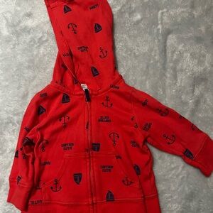 Carter's Red Baby Hoodie with Nautical Theme